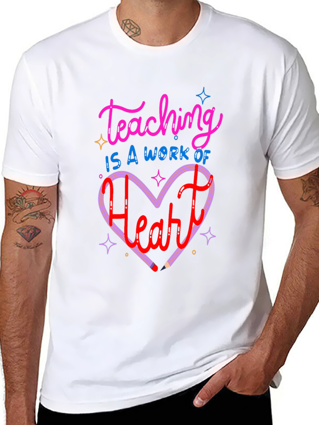Teaching is a Work of Heart Graphic Tee