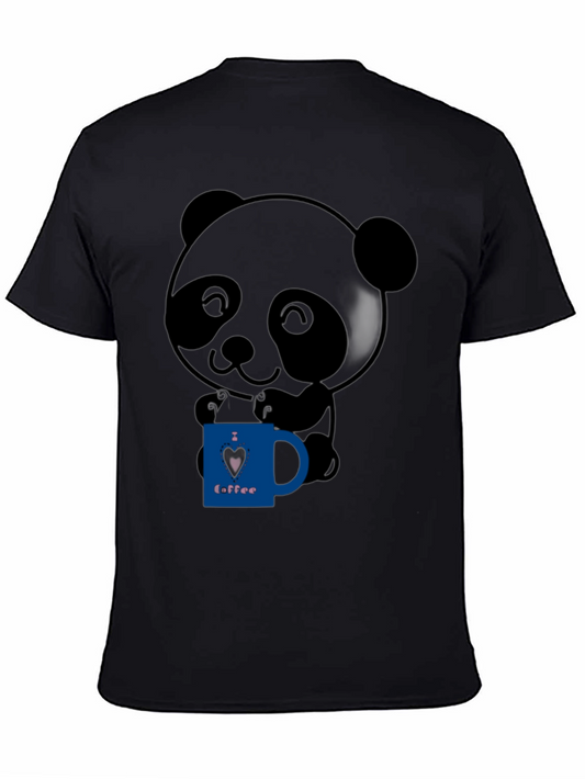 Cute Panda Bear I Love Coffee Graphic T-Shirt