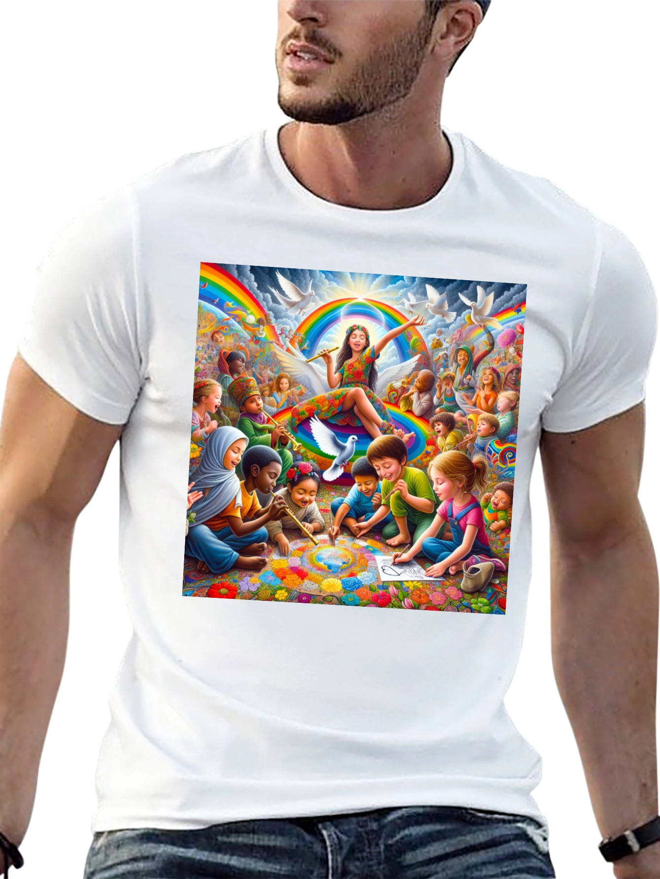 Rainbow Peace T-Shirt - Art & Unity Design