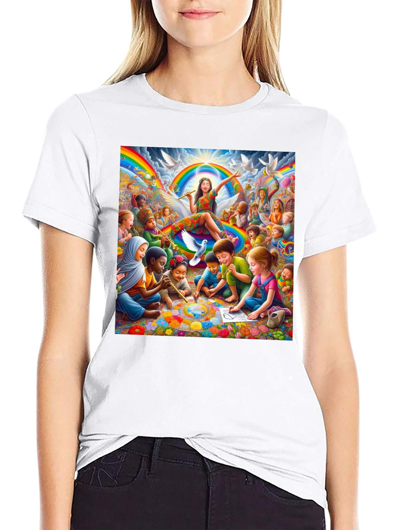 Rainbow Peace T-Shirt - Art & Unity Design