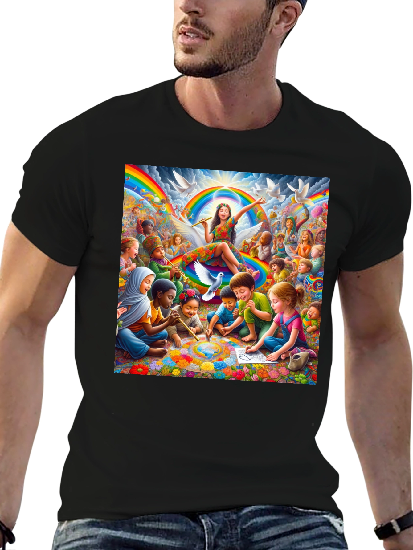 Rainbow Peace T-Shirt - Art & Unity Design