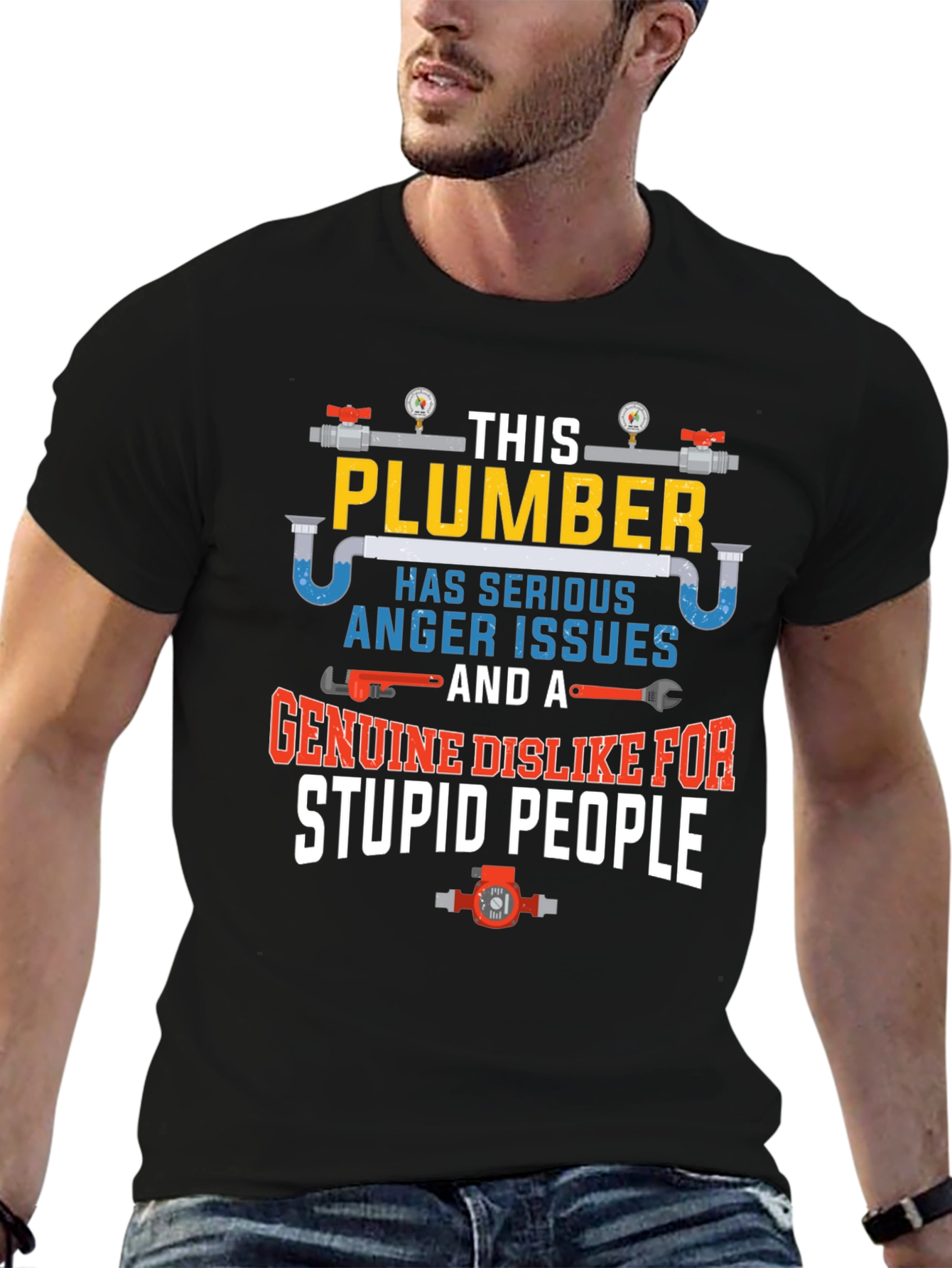 Plumber Anger Issues Graphic T-Shirt
