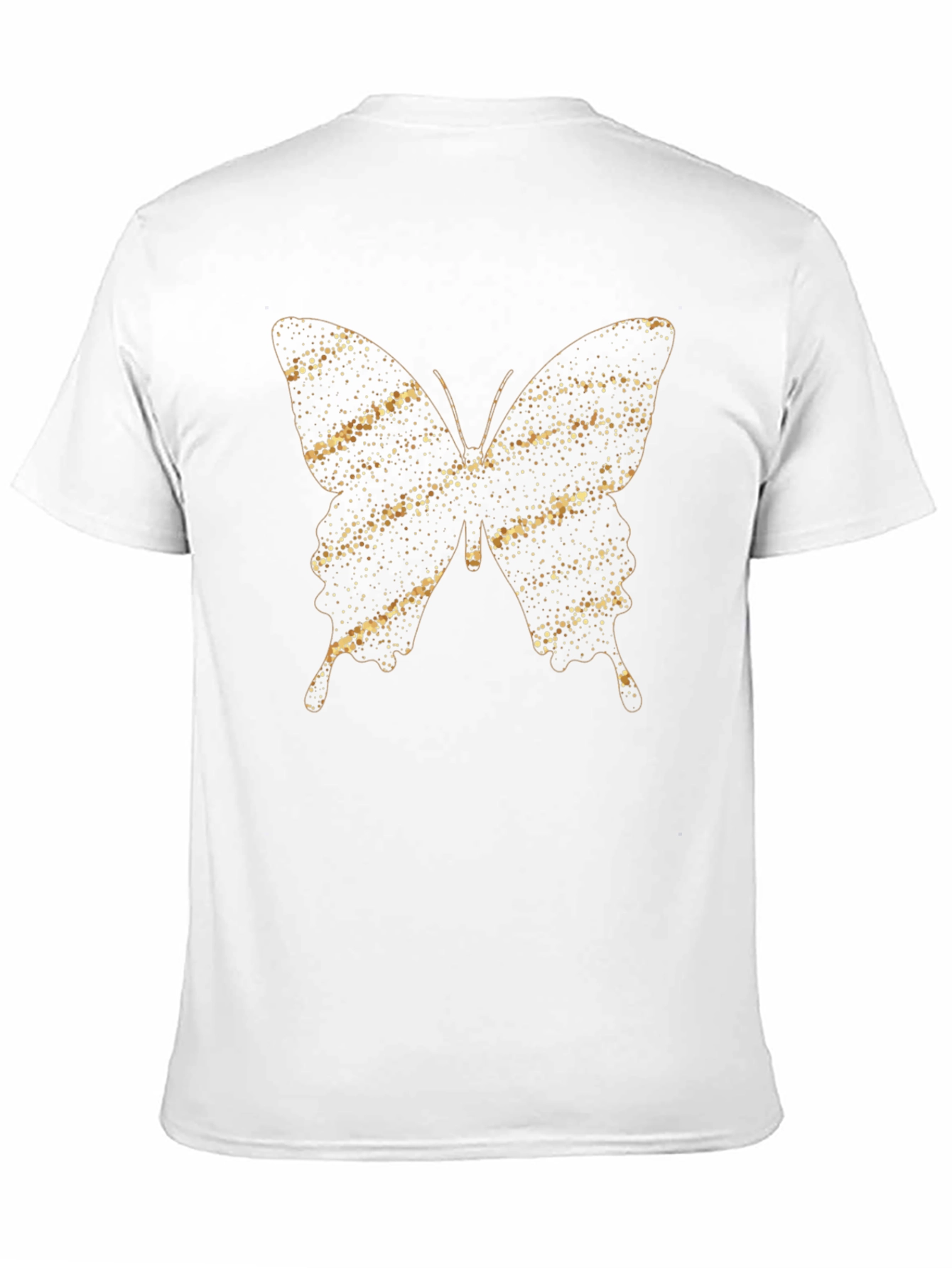 Gold Glitter Butterfly Graphic Tee