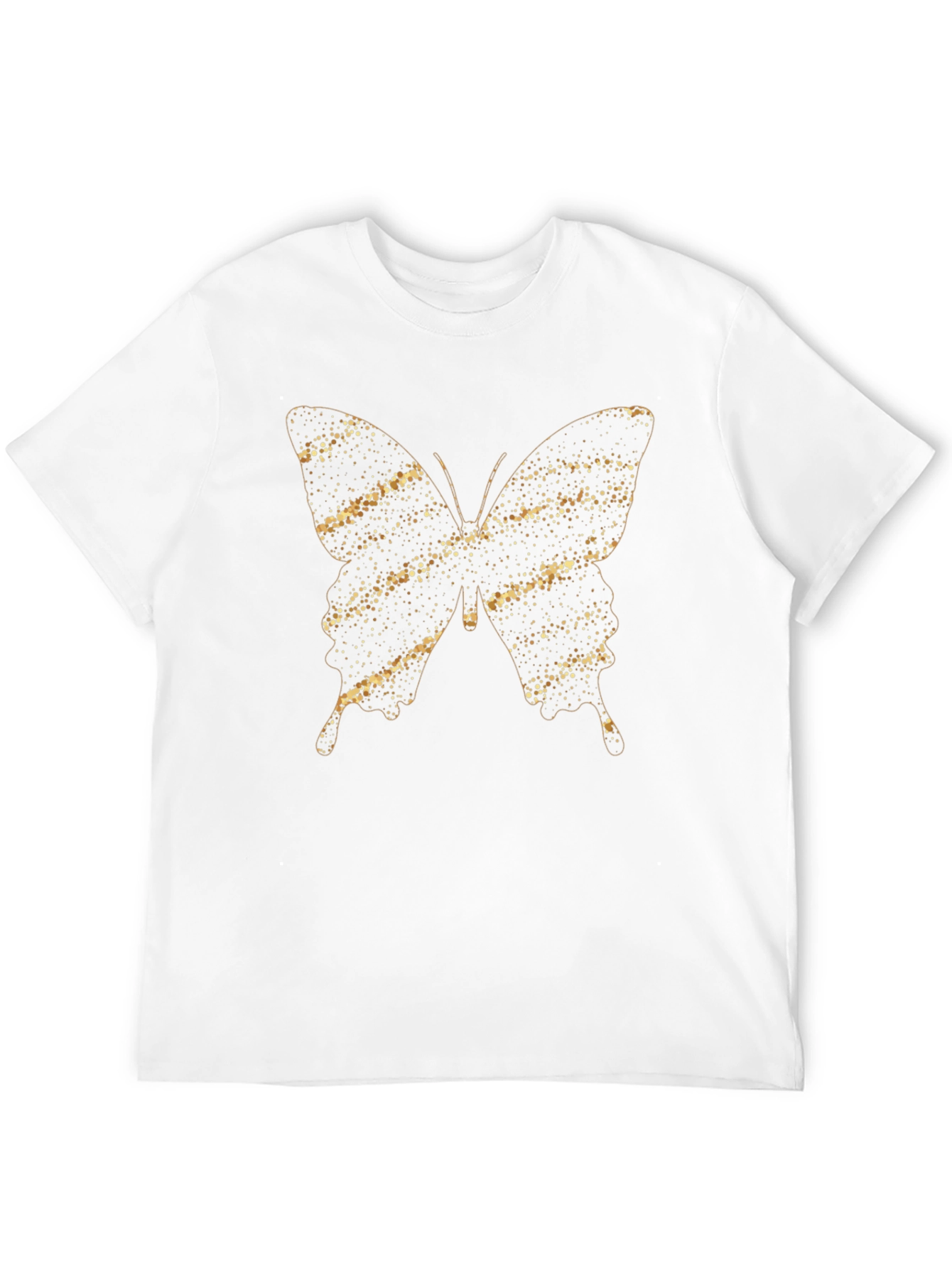 Gold Glitter Butterfly Graphic Tee