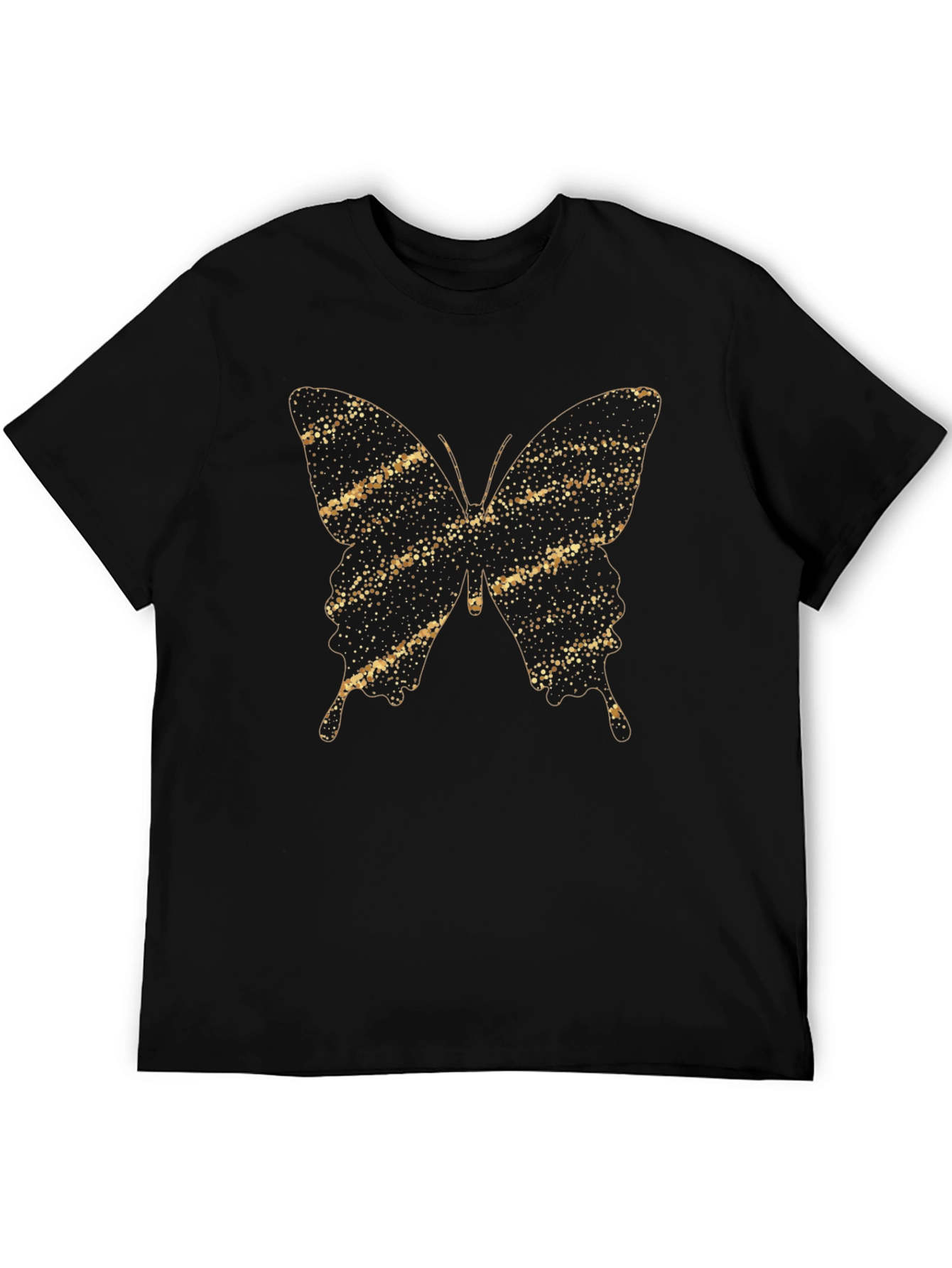 Gold Glitter Butterfly Graphic Tee