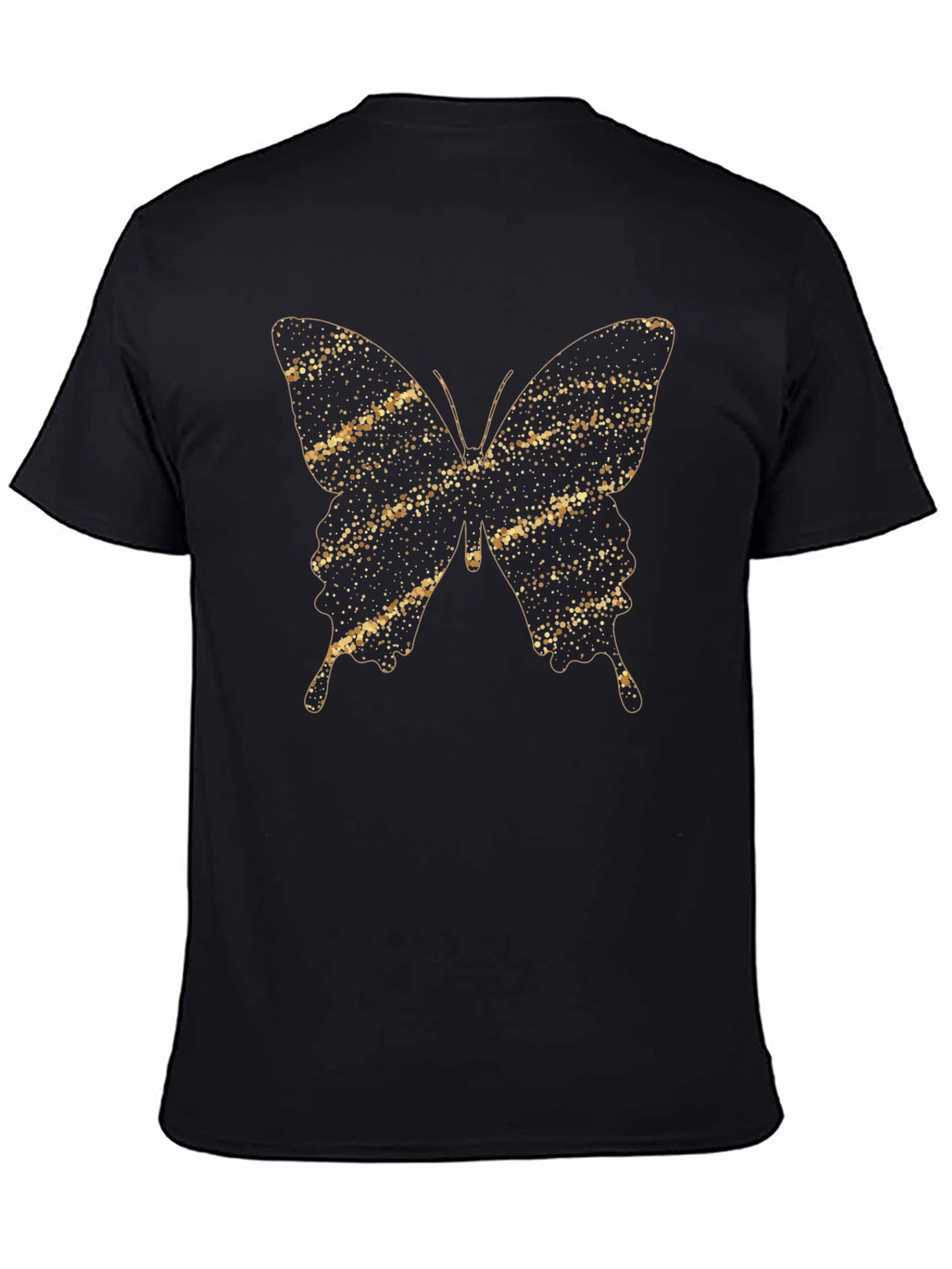 Gold Glitter Butterfly Graphic Tee
