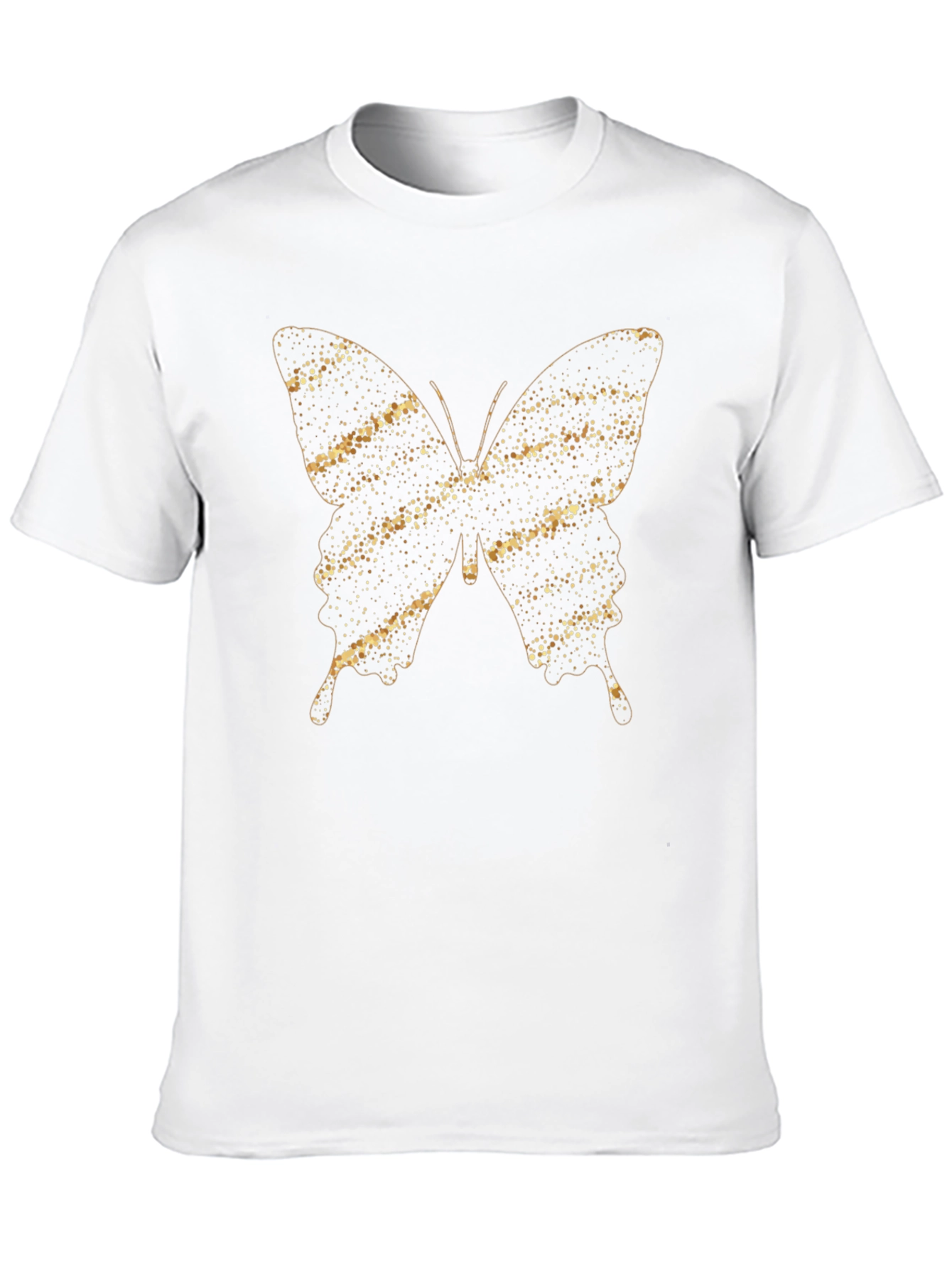 Gold Glitter Butterfly Graphic Tee