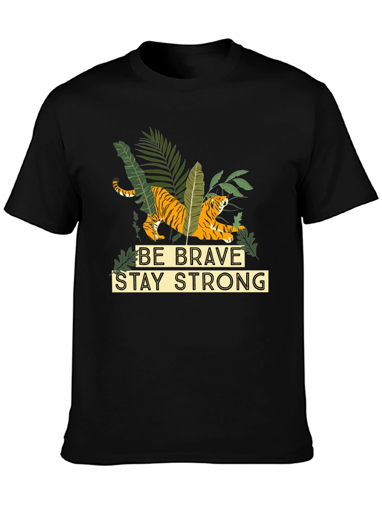 Be Brave Stay Strong Graphic Tee - Black