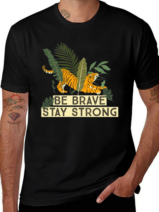 Be Brave Stay Strong Graphic Tee - Black