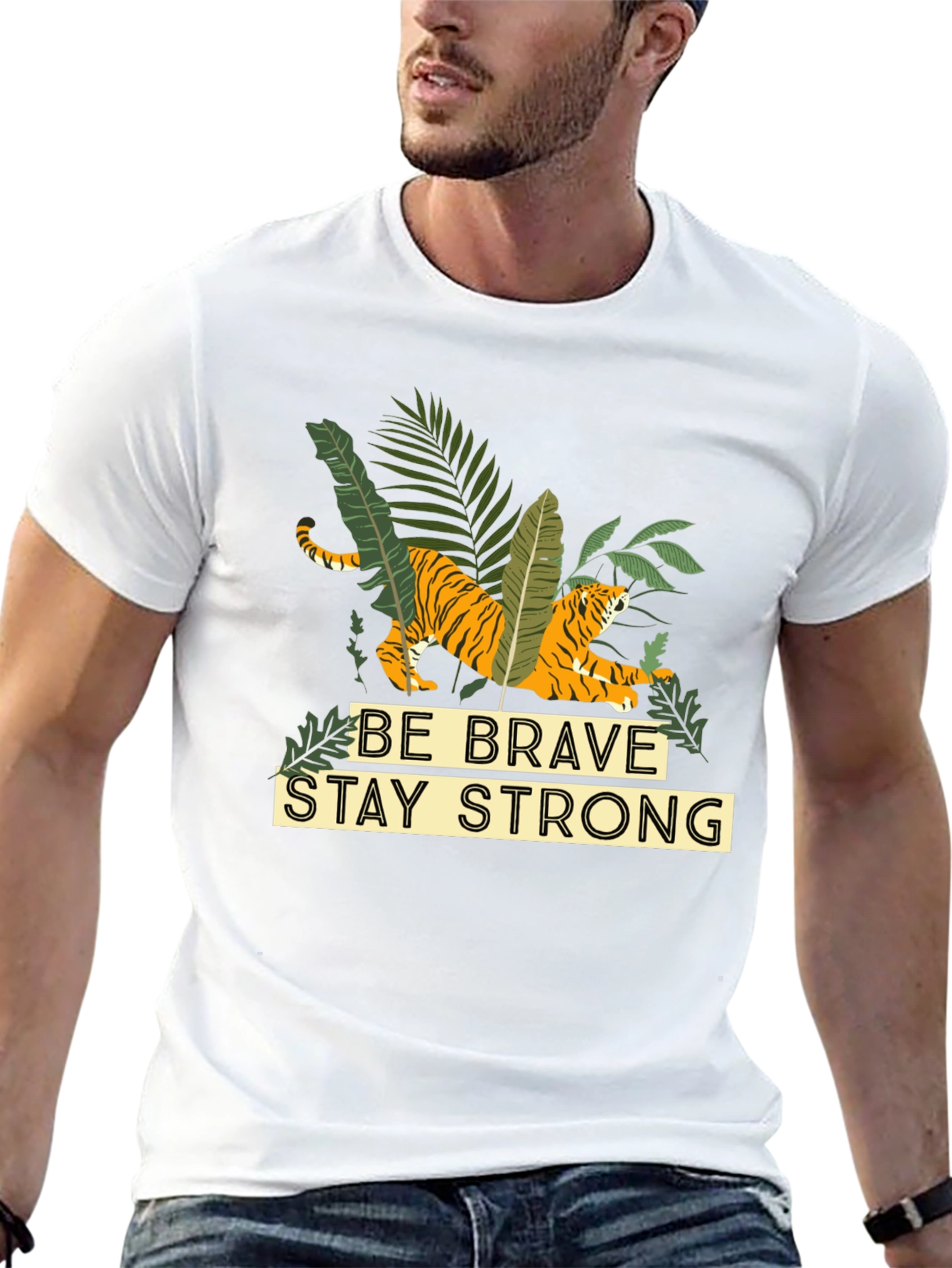 Be Brave Stay Strong Graphic Tee - Black