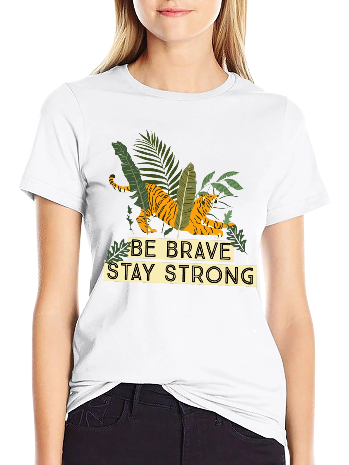 Be Brave Stay Strong Graphic Tee - Black