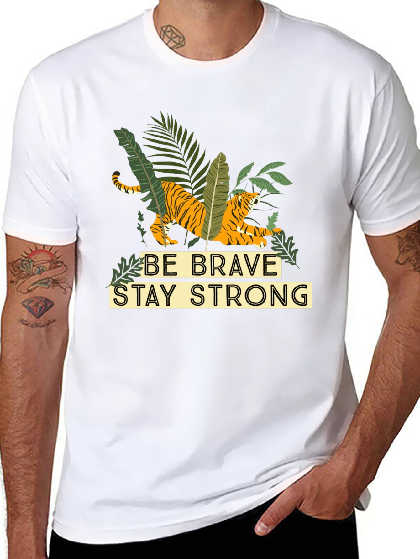 Be Brave Stay Strong Graphic Tee - Black
