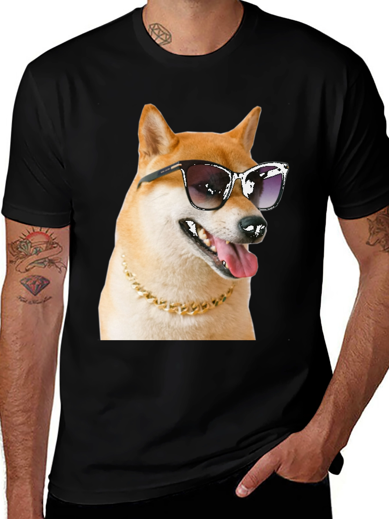 Cool Doge Graphic Tee - Black T-Shirt