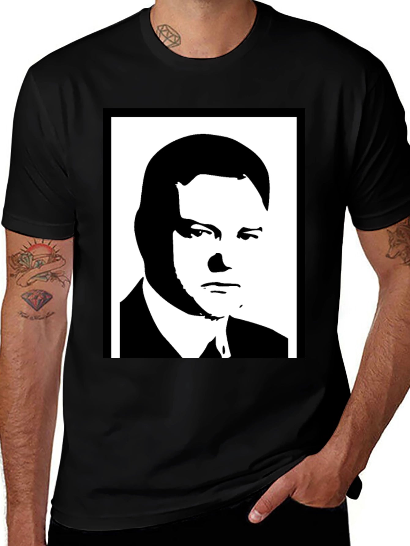 Silhouette Portrait Tee - Bold Graphic Black Shirt
