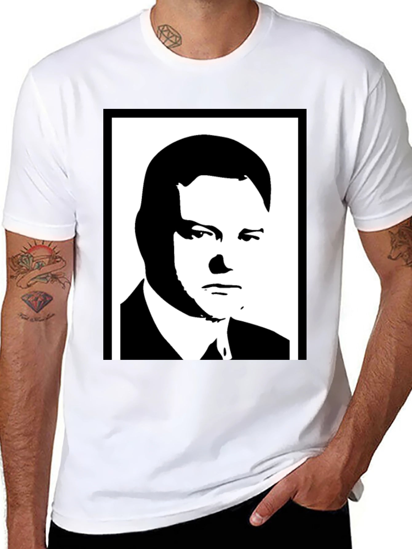 Silhouette Portrait Tee - Bold Graphic Black Shirt