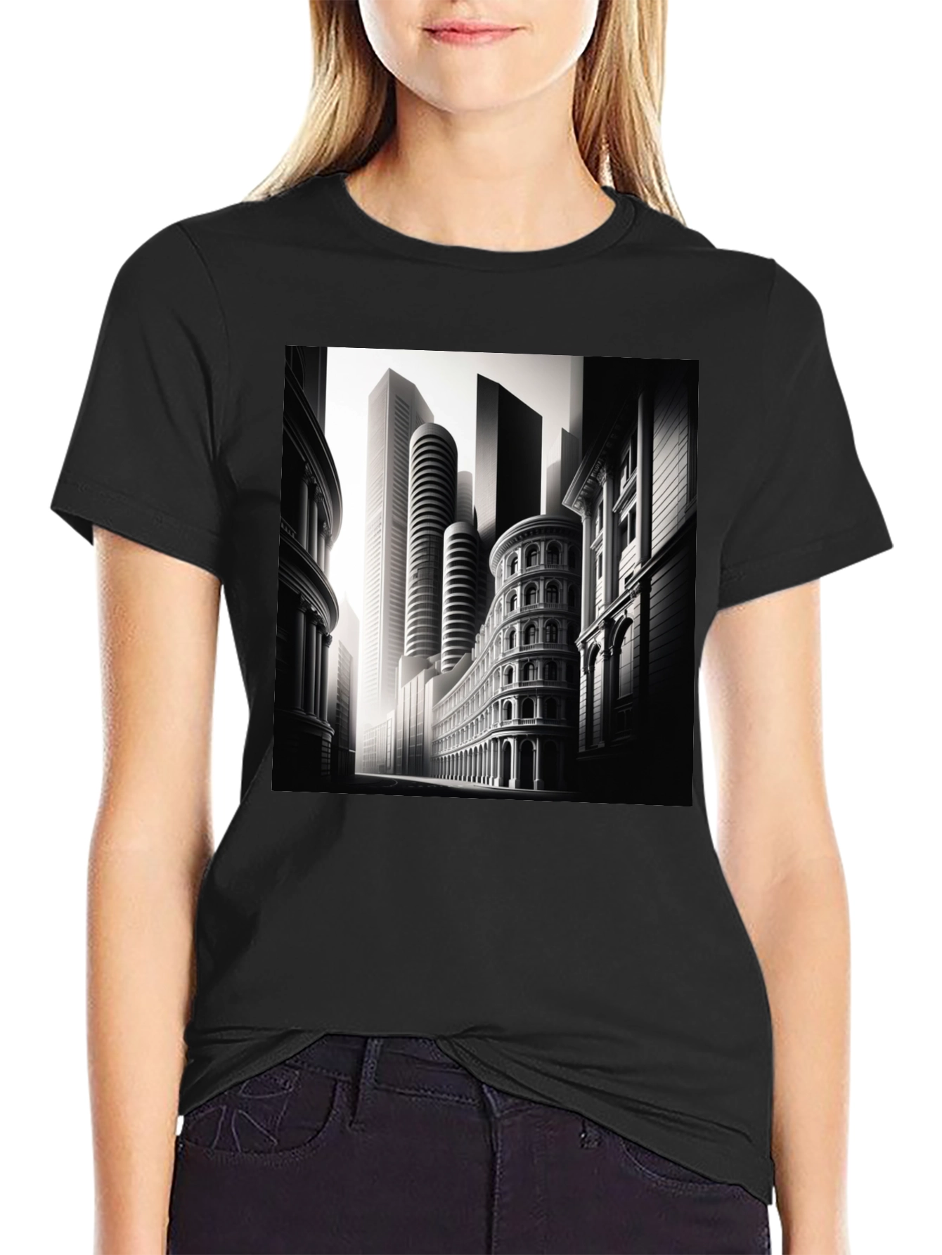 Urban Architect T-Shirt | Monochrome Cityscape Tee