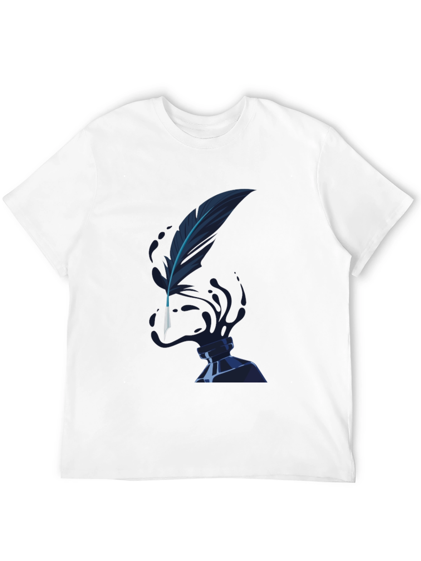 Feather Inkwell Graphic Tee - Classic Black Cotton