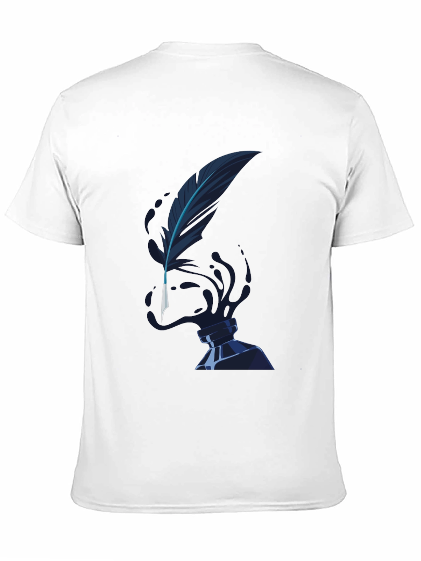 Feather Inkwell Graphic Tee - Classic Black Cotton