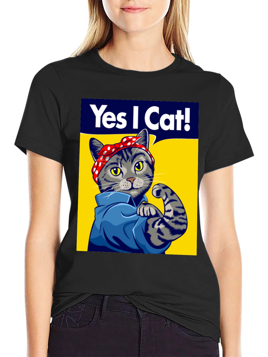 Rosie the Riveter Cat T-Shirt