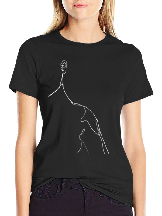 Abstract Line Art Graphic Tee - Minimalist Style