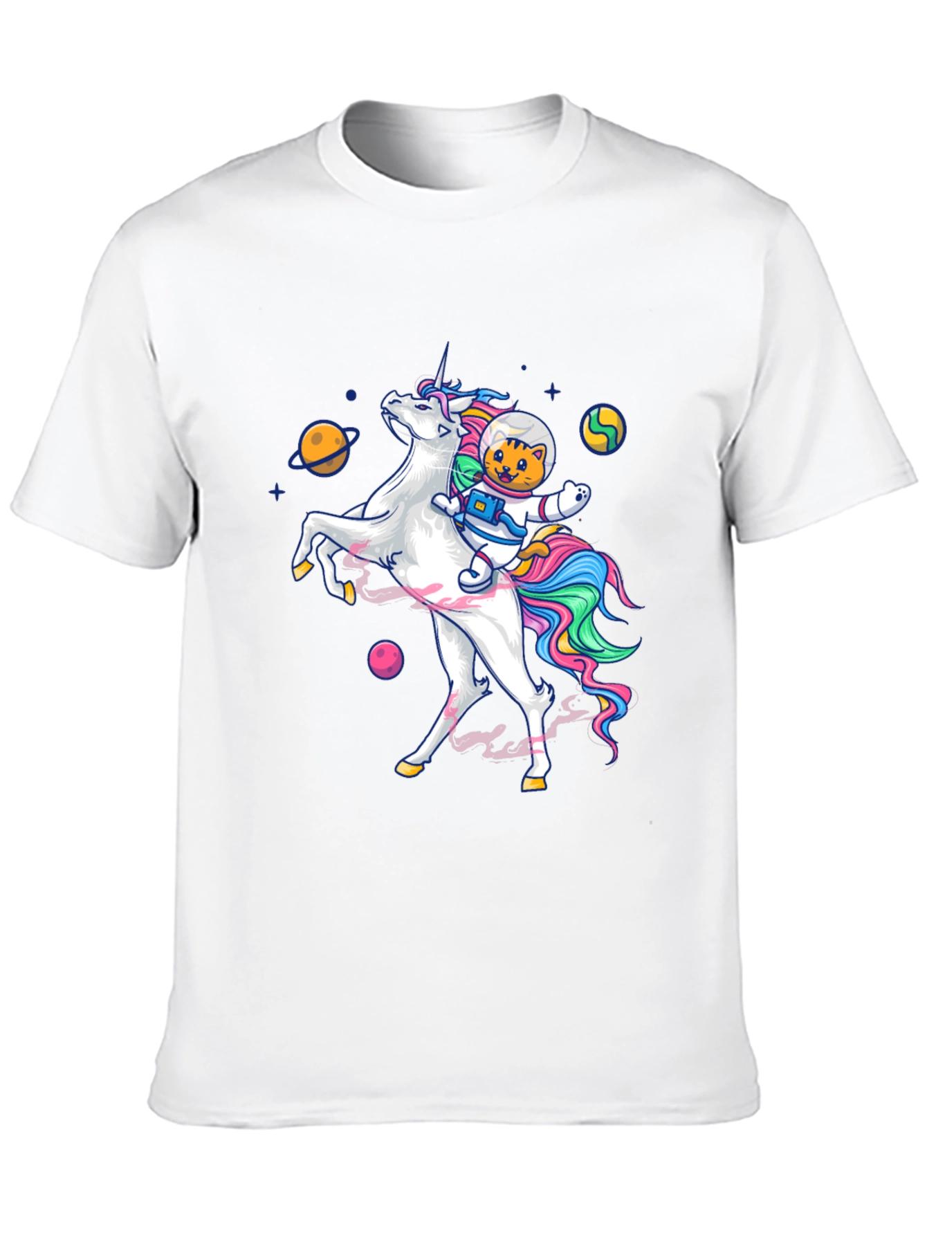 Cosmic Cat Riding Unicorn T-Shirt
