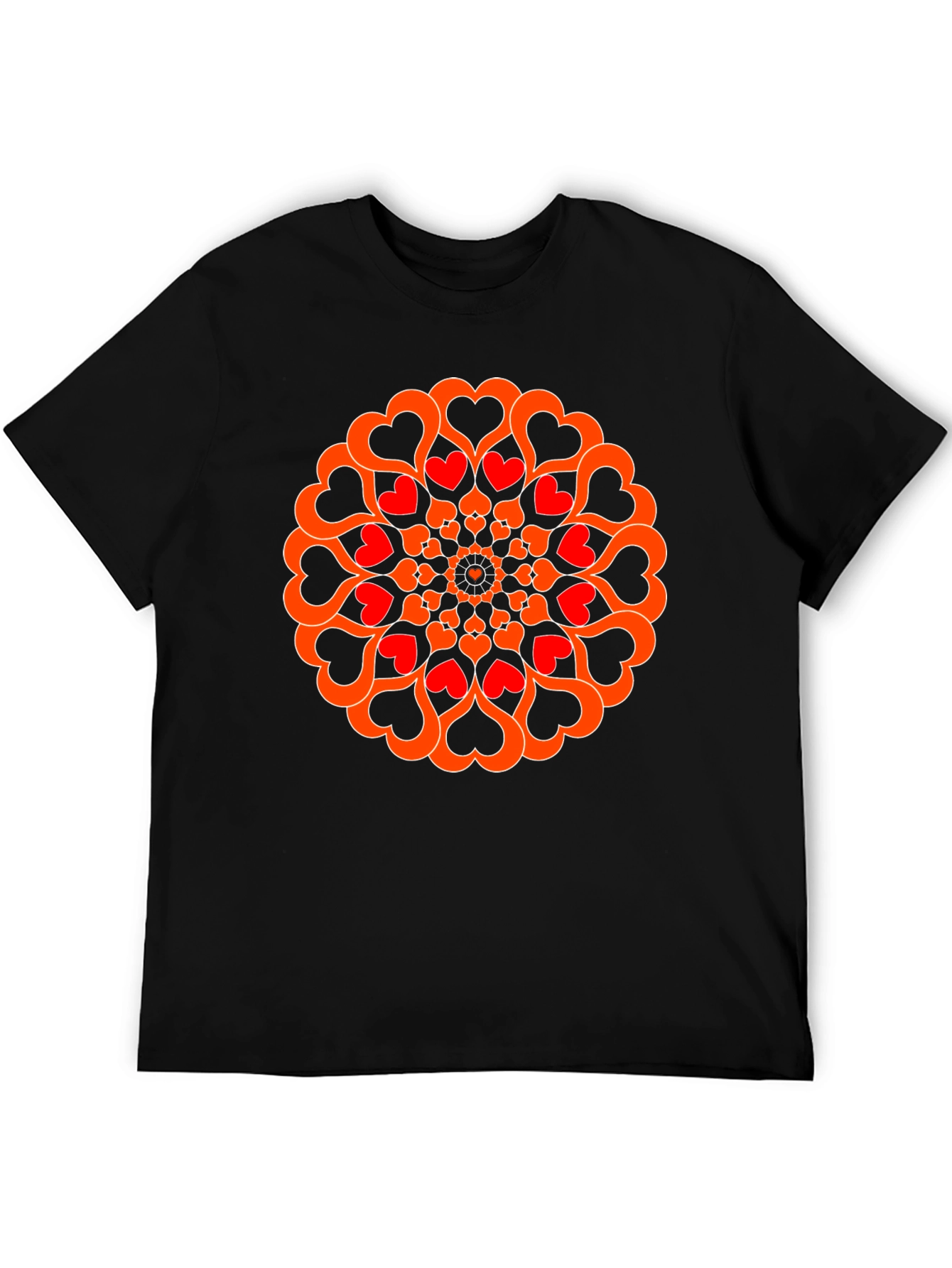 Heart Mandala Graphic Tee - Black