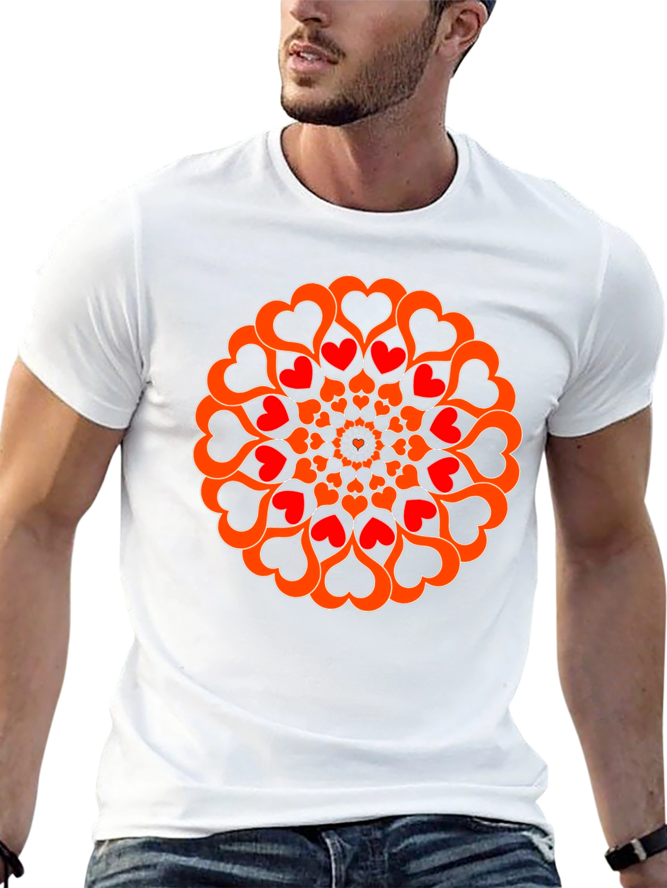 Heart Mandala Graphic Tee - Black