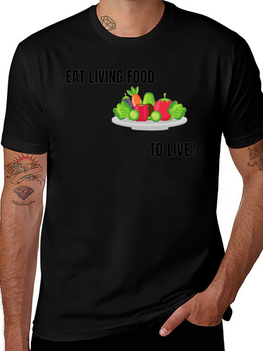 Eat Living Food Black Graphic T-Shirt