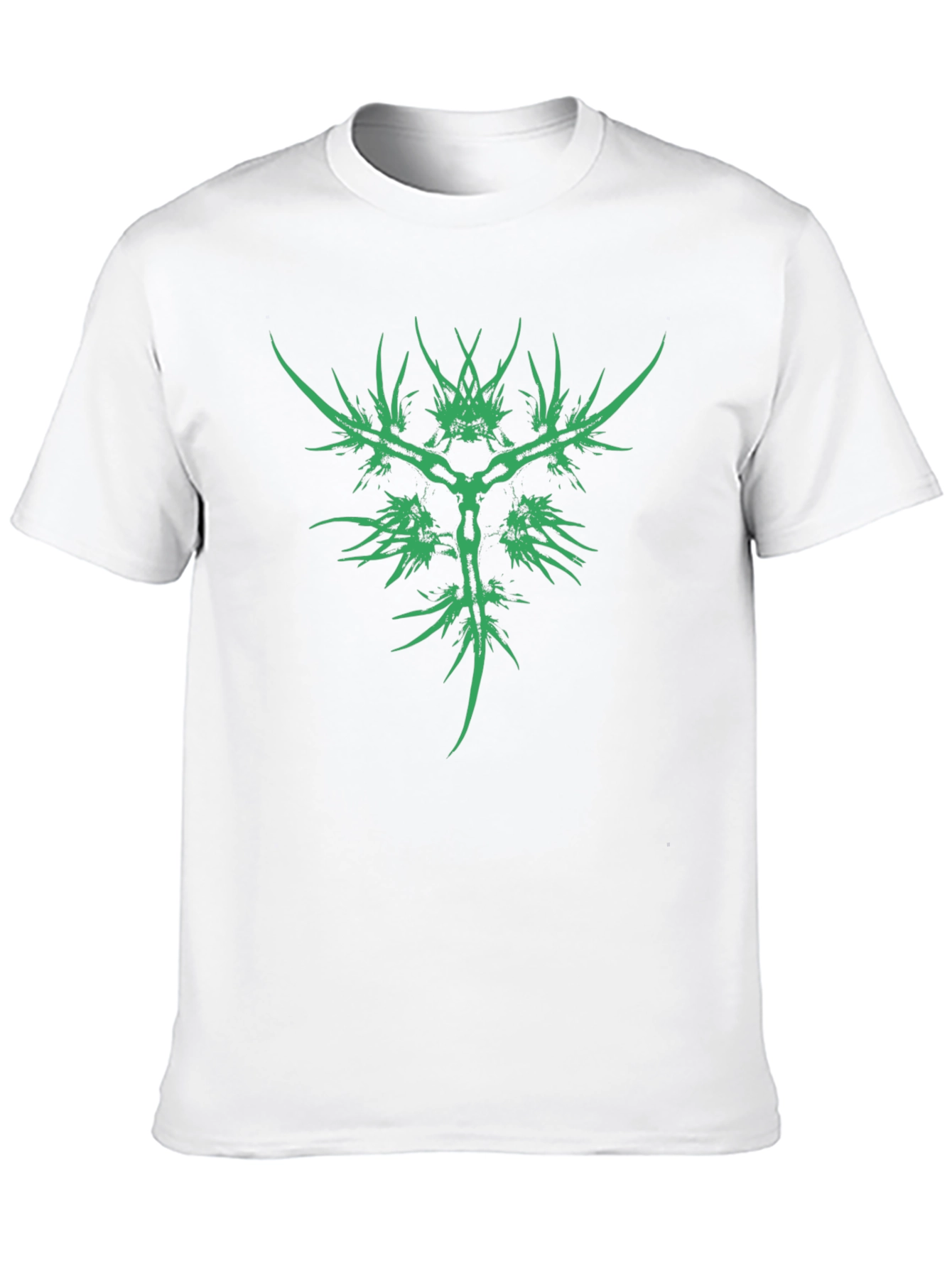 Abstract Green Graphic Black T-Shirt