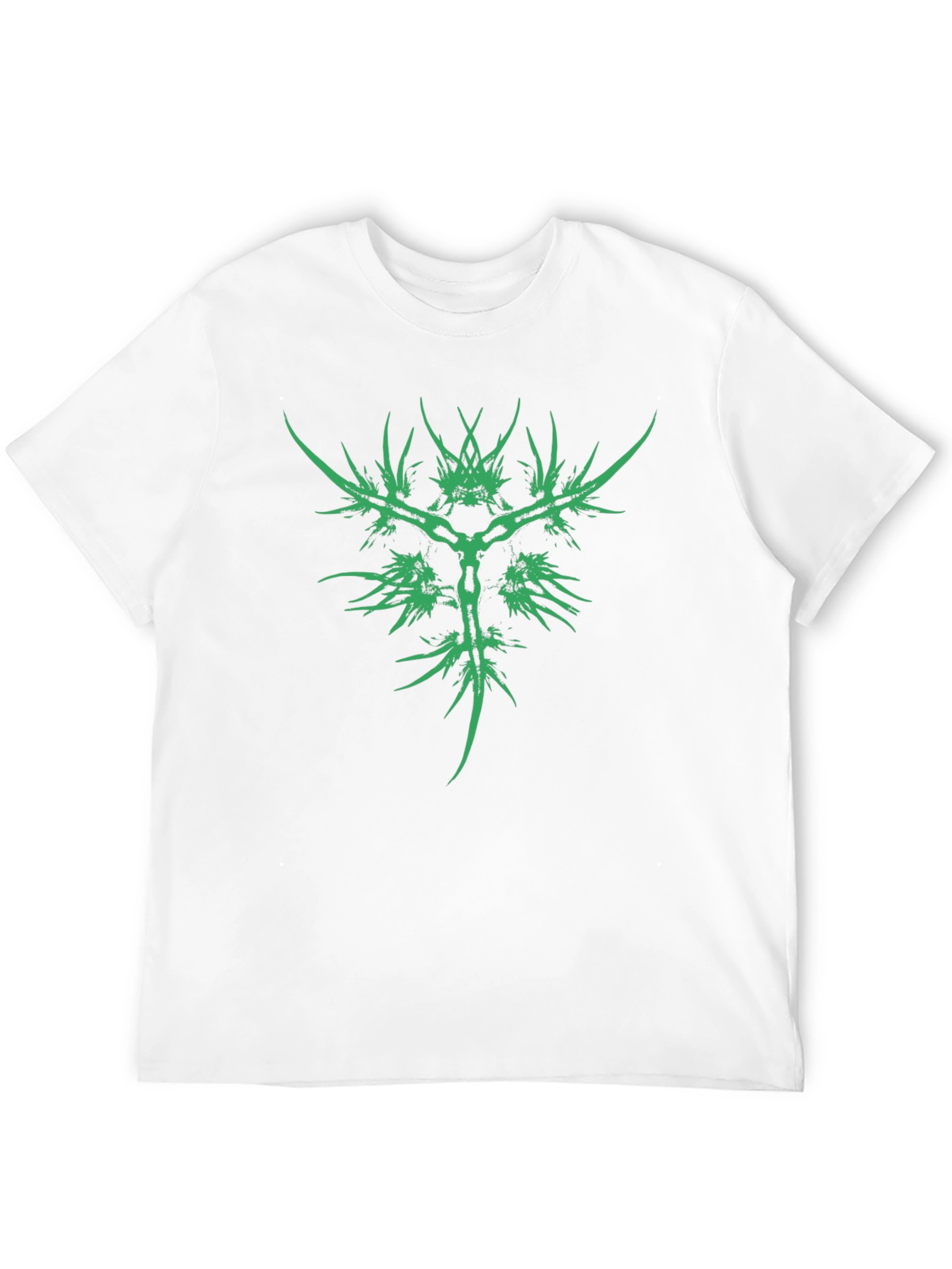 Abstract Green Graphic Black T-Shirt