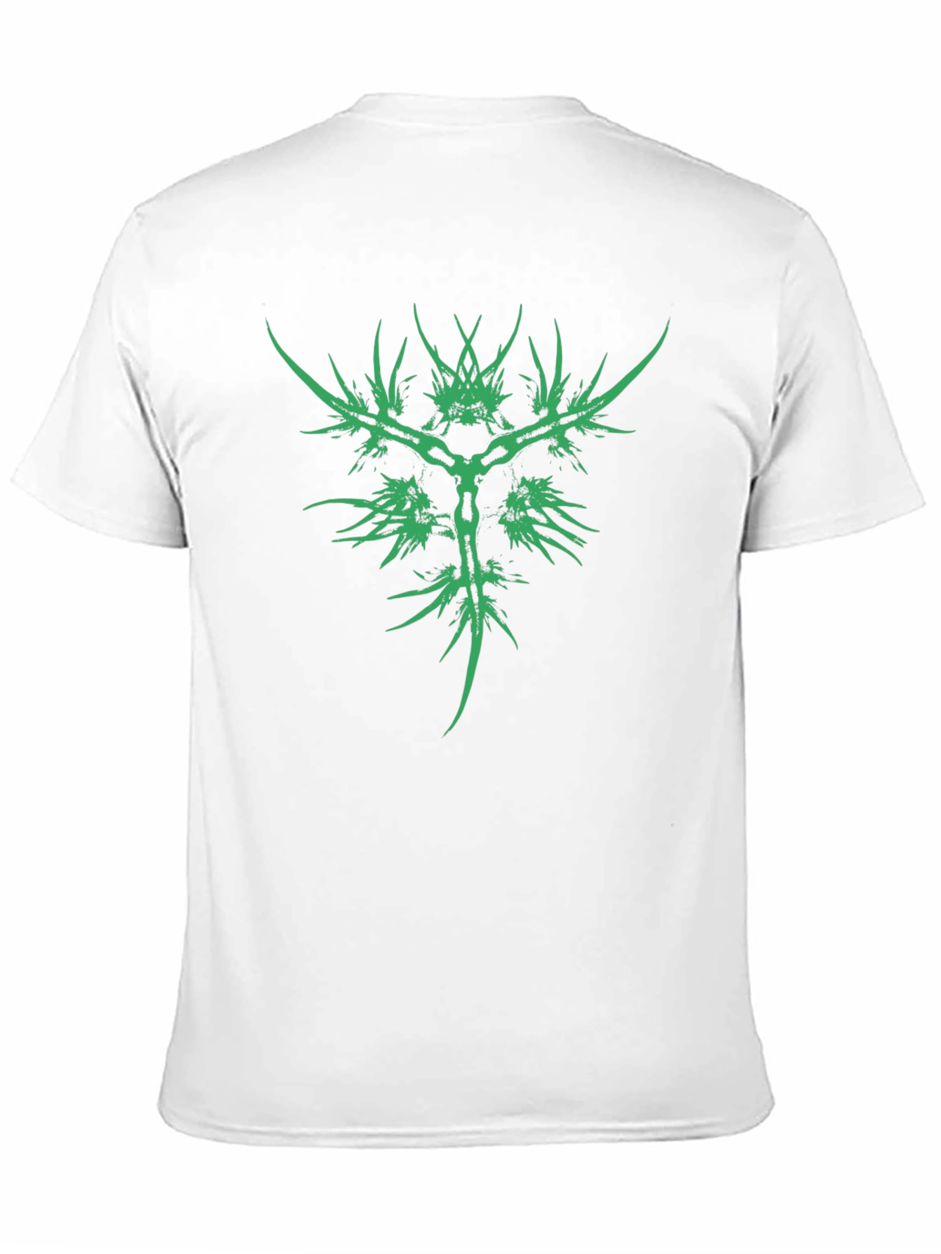 Abstract Green Graphic Black T-Shirt