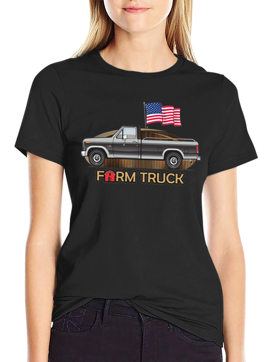 Farm Truck American Flag Graphic Tee
