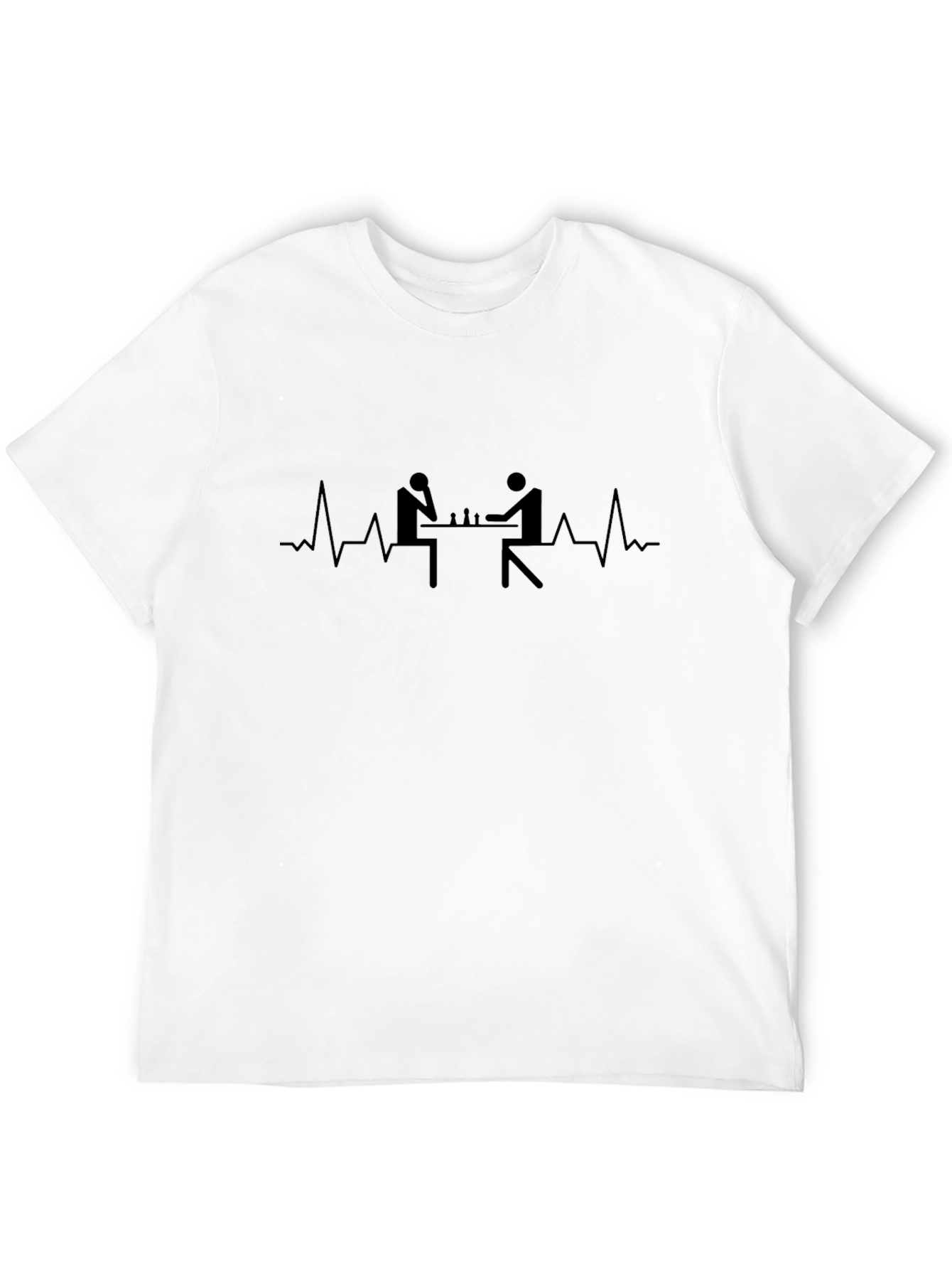 Chess Heartbeat Graphic Tee - Black Cotton T-Shirt