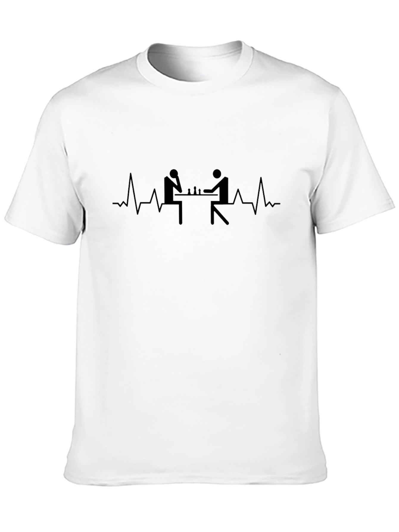 Chess Heartbeat Graphic Tee - Black Cotton T-Shirt