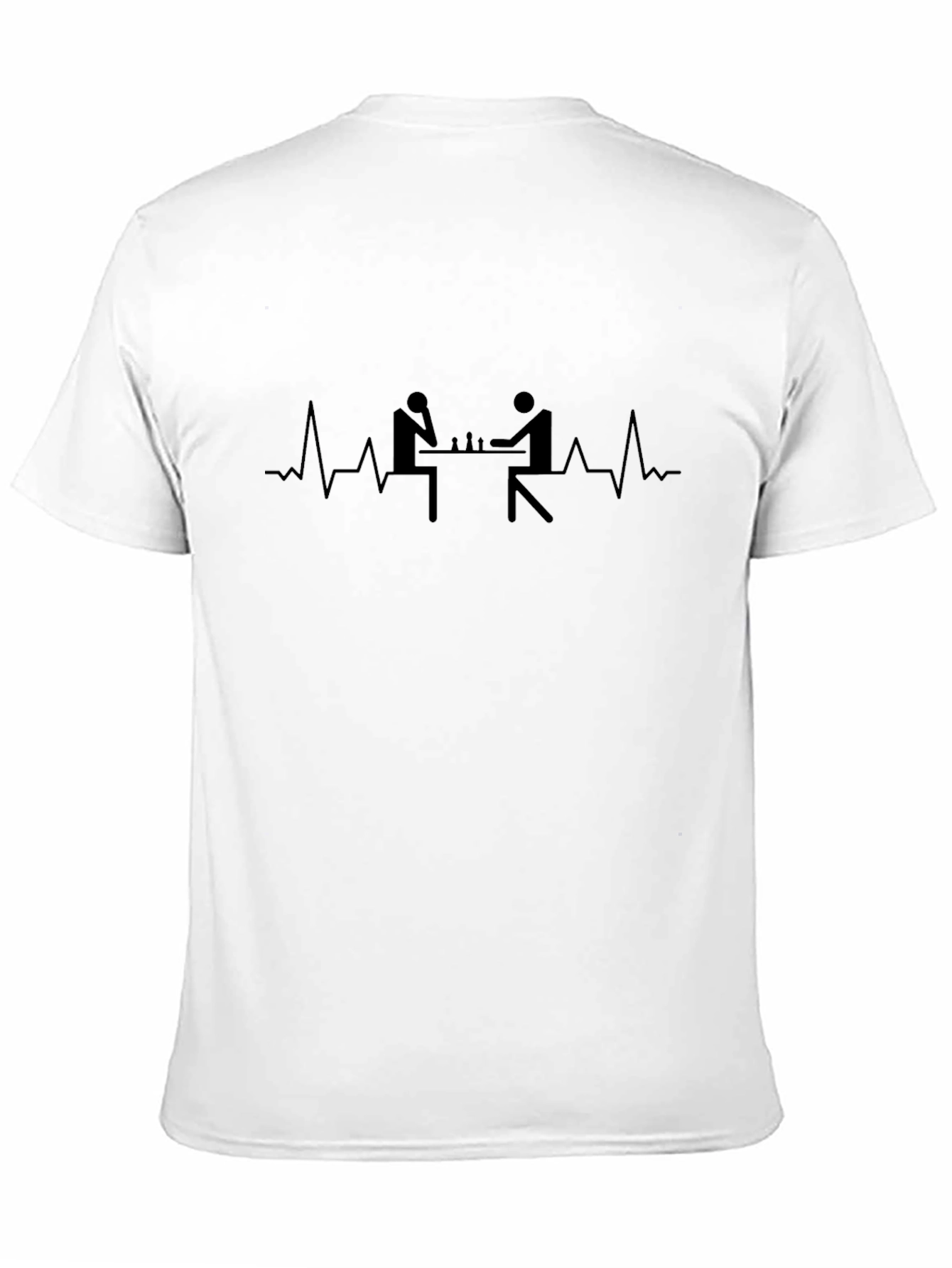 Chess Heartbeat Graphic Tee - Black Cotton T-Shirt