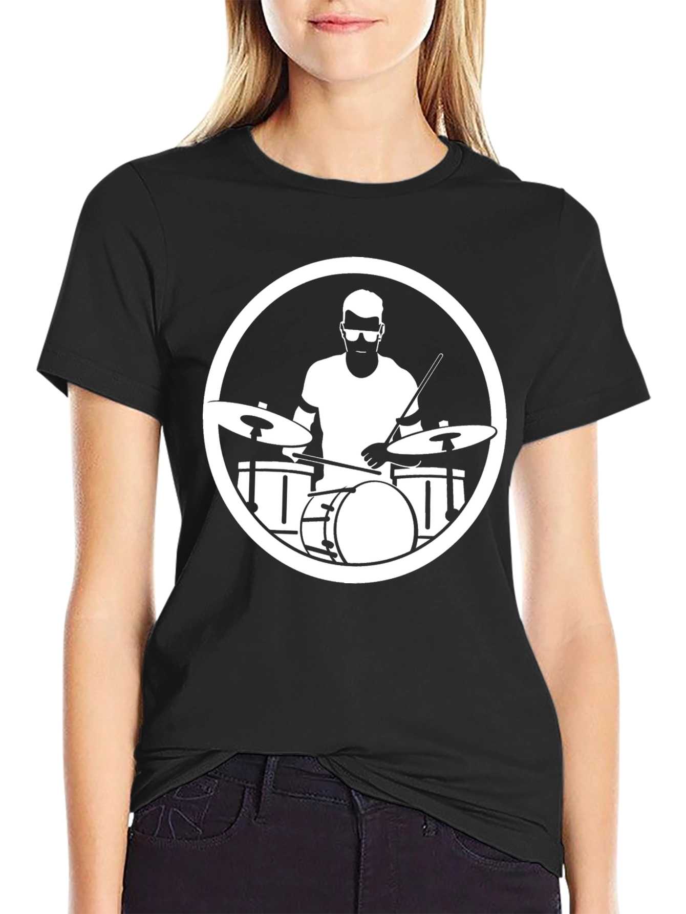 Drummer Graphic Tee - Black