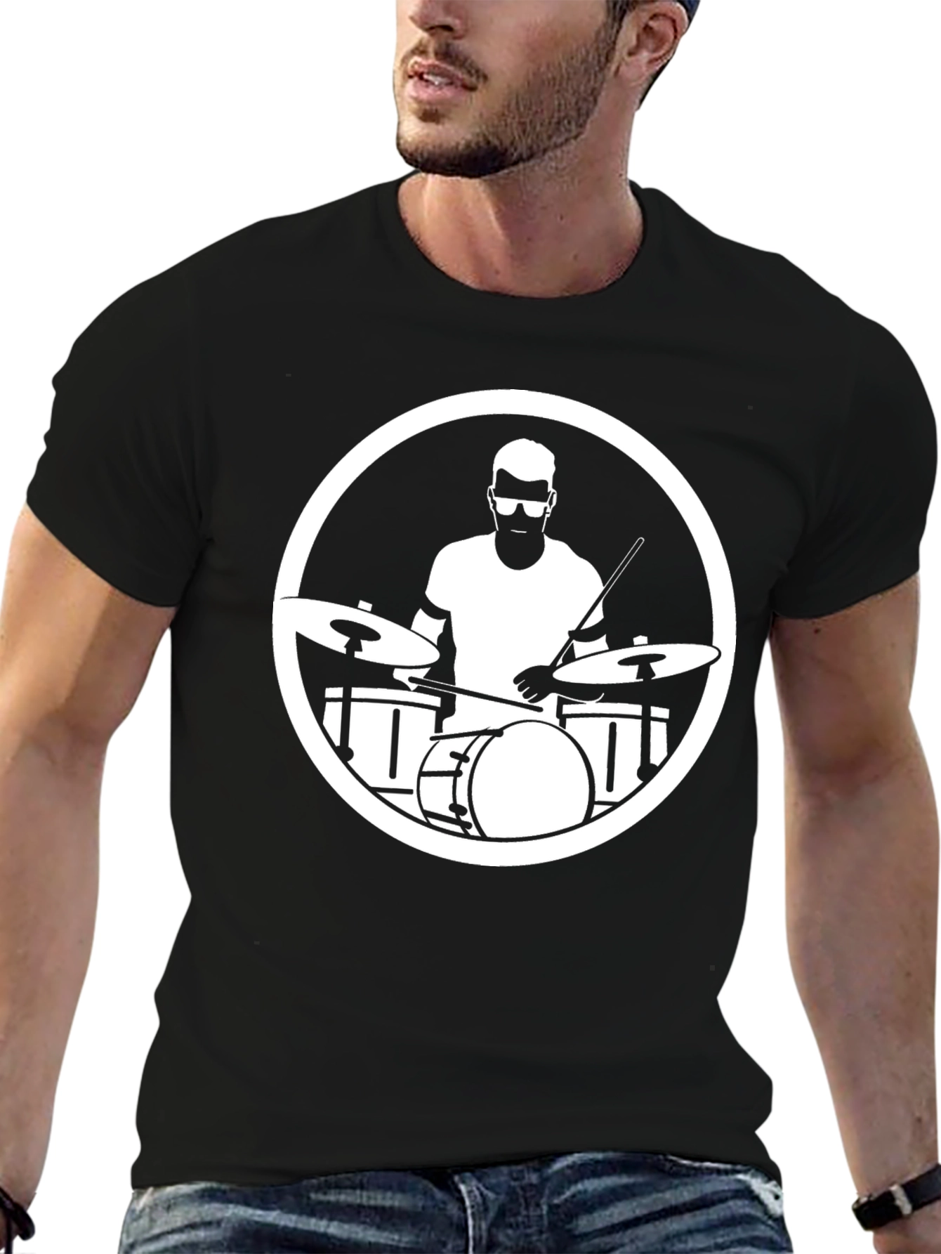 Drummer Graphic Tee - Black