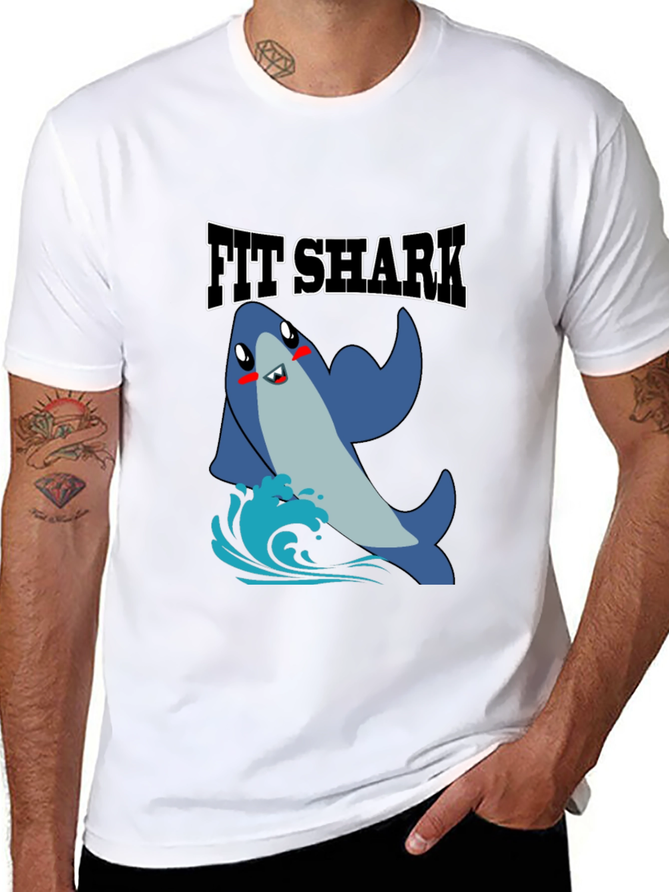 Fit Shark Graphic Tee - Mens Black T-Shirt