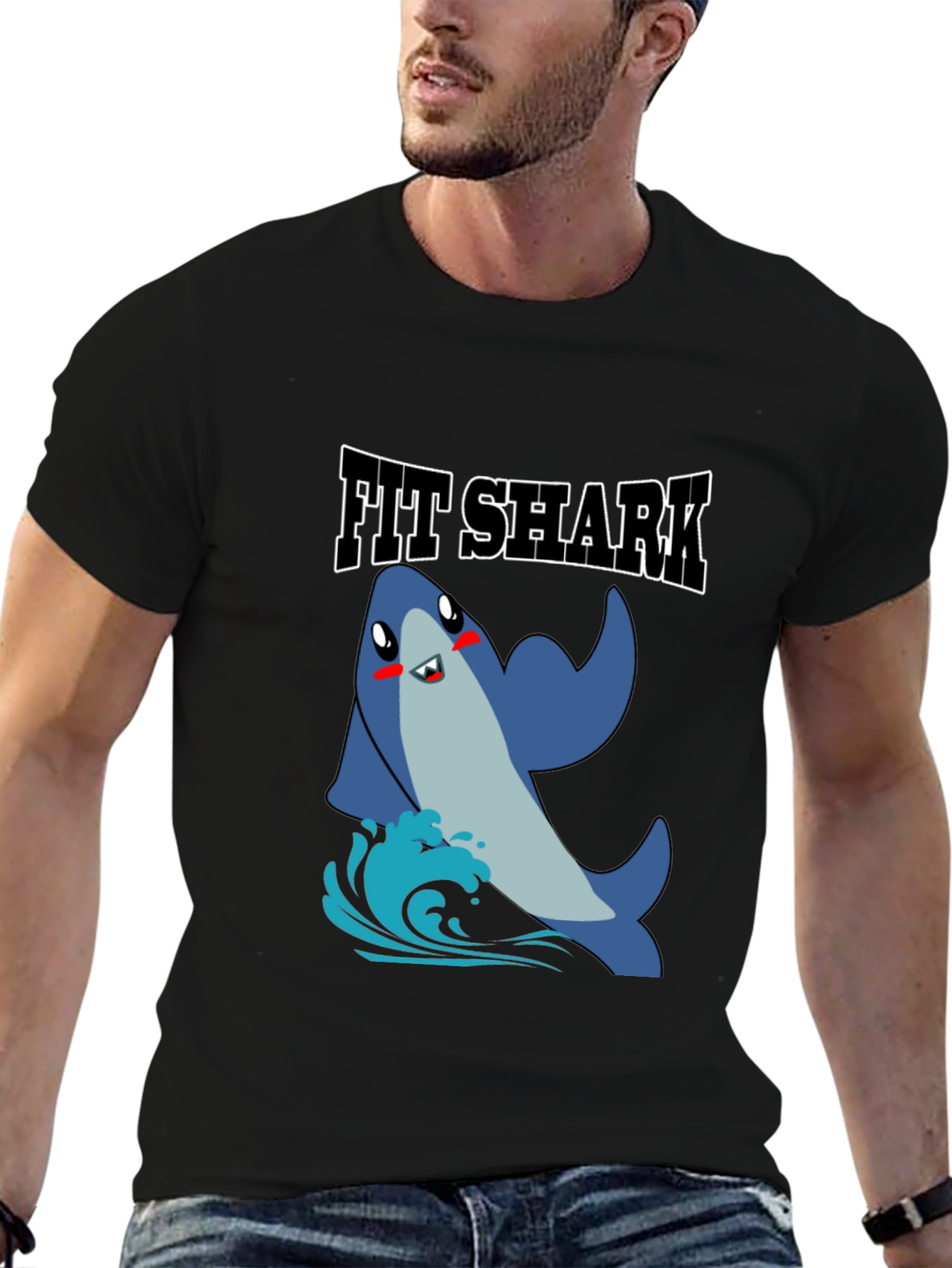 Fit Shark Graphic Tee - Mens Black T-Shirt