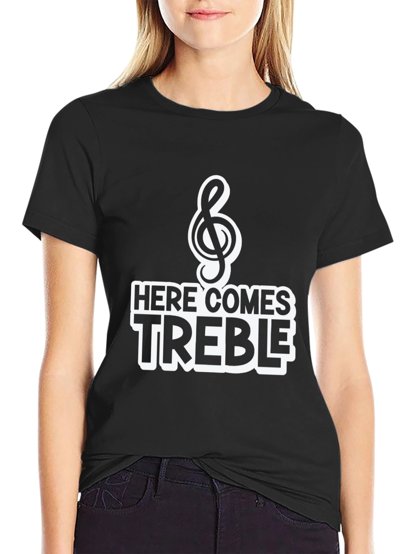 Here Comes Treble Black Graphic Tee