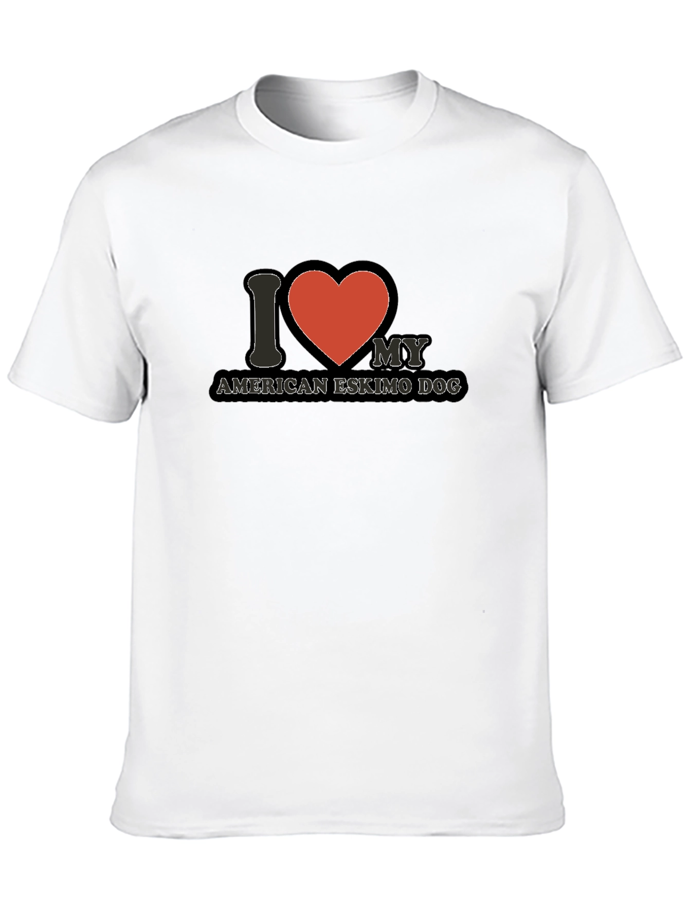 I Love My American Eskimo Dog Black T-Shirt