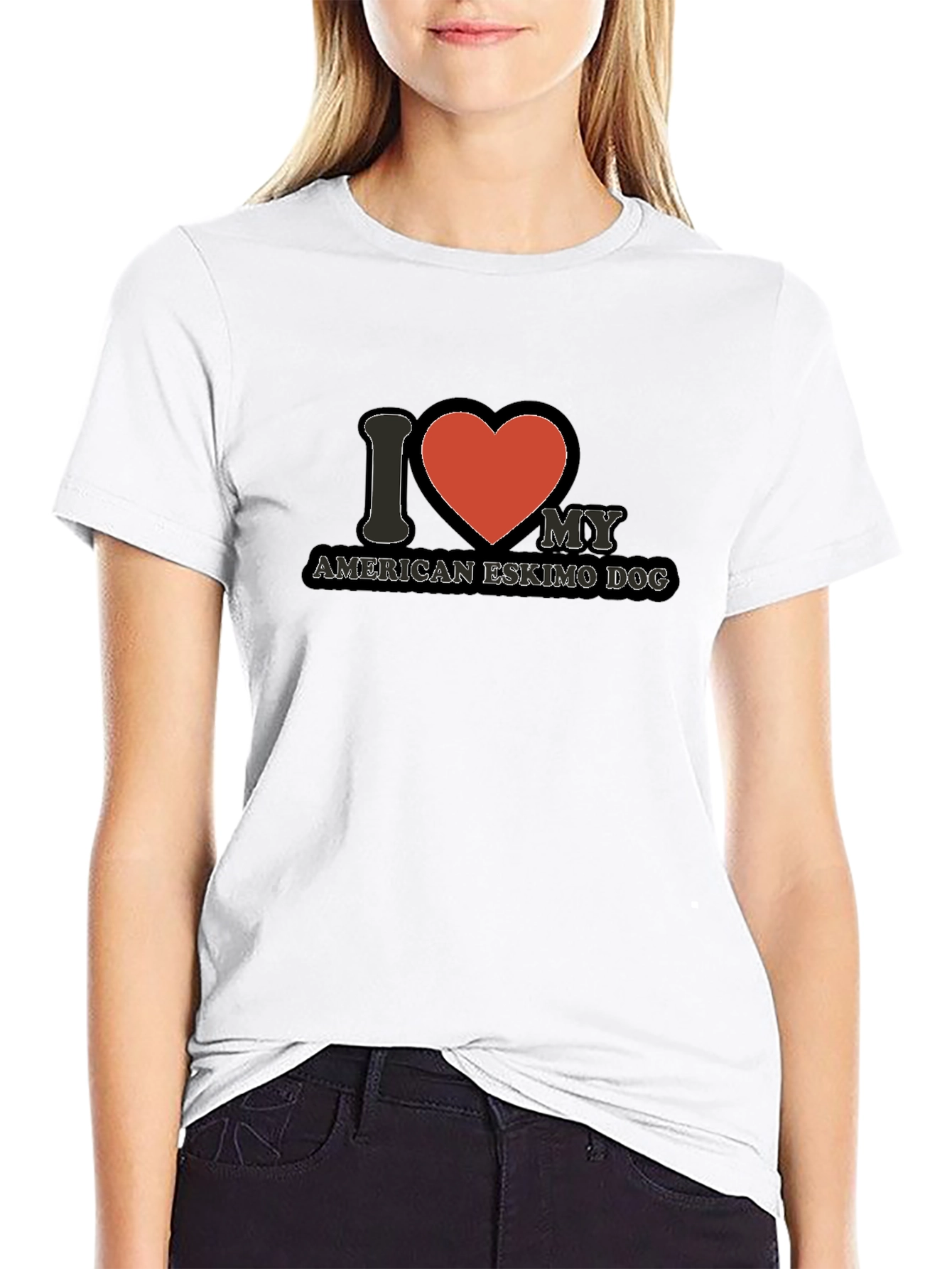 I Love My American Eskimo Dog Black T-Shirt