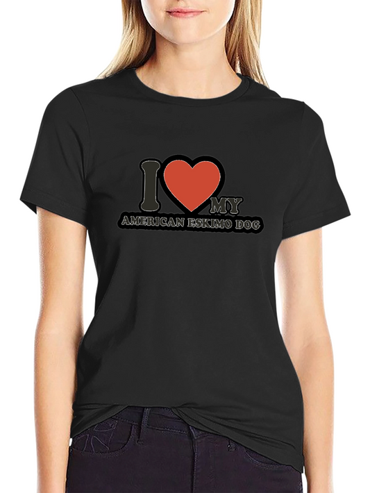 I Love My American Eskimo Dog Black T-Shirt