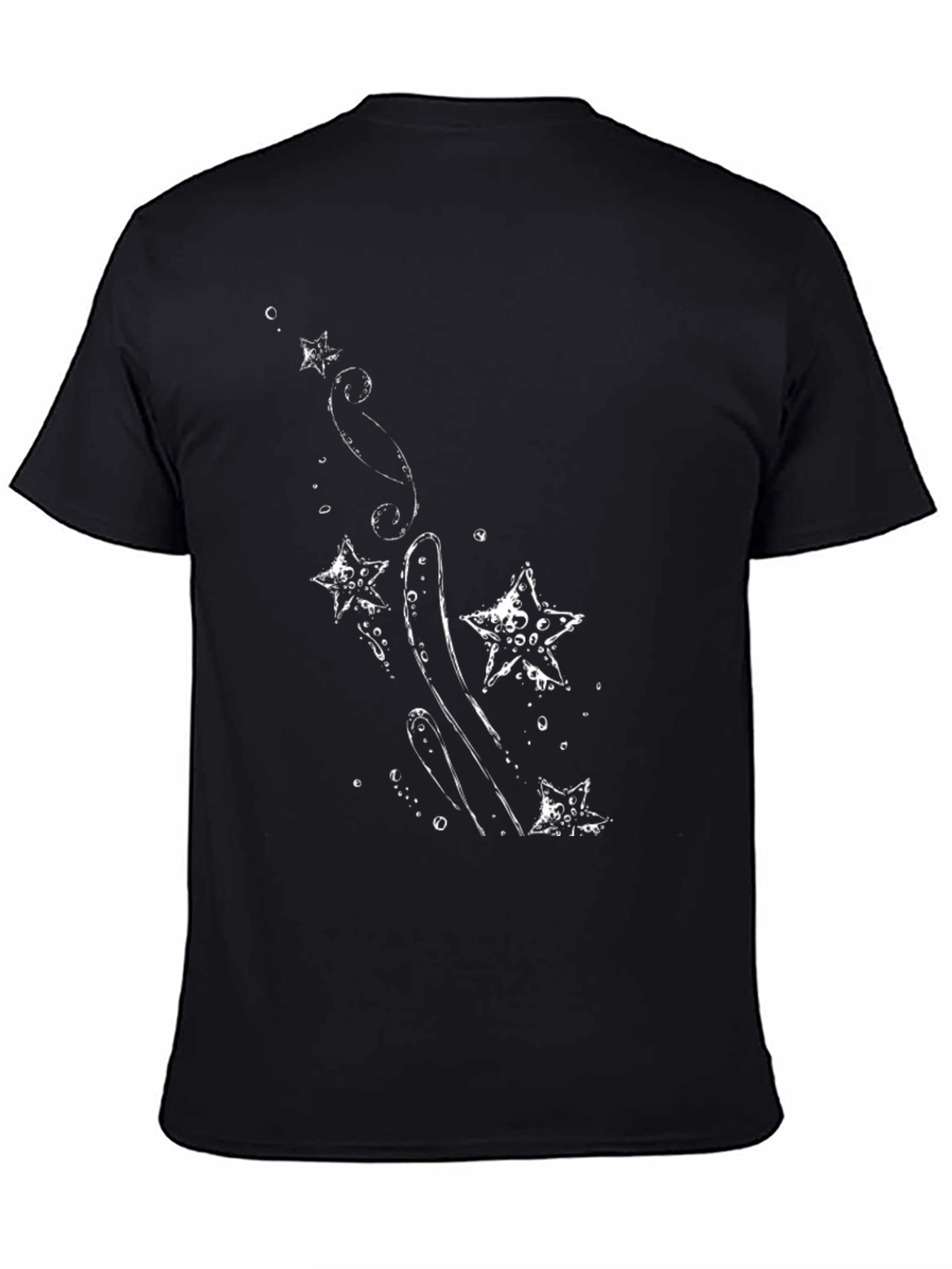 Black T-Shirt with Starfish Graphic