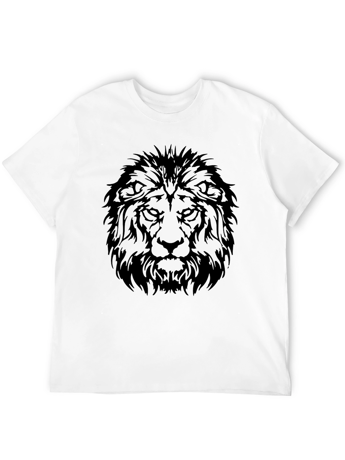 Lion Graphic Tee - Black Cotton T-Shirt