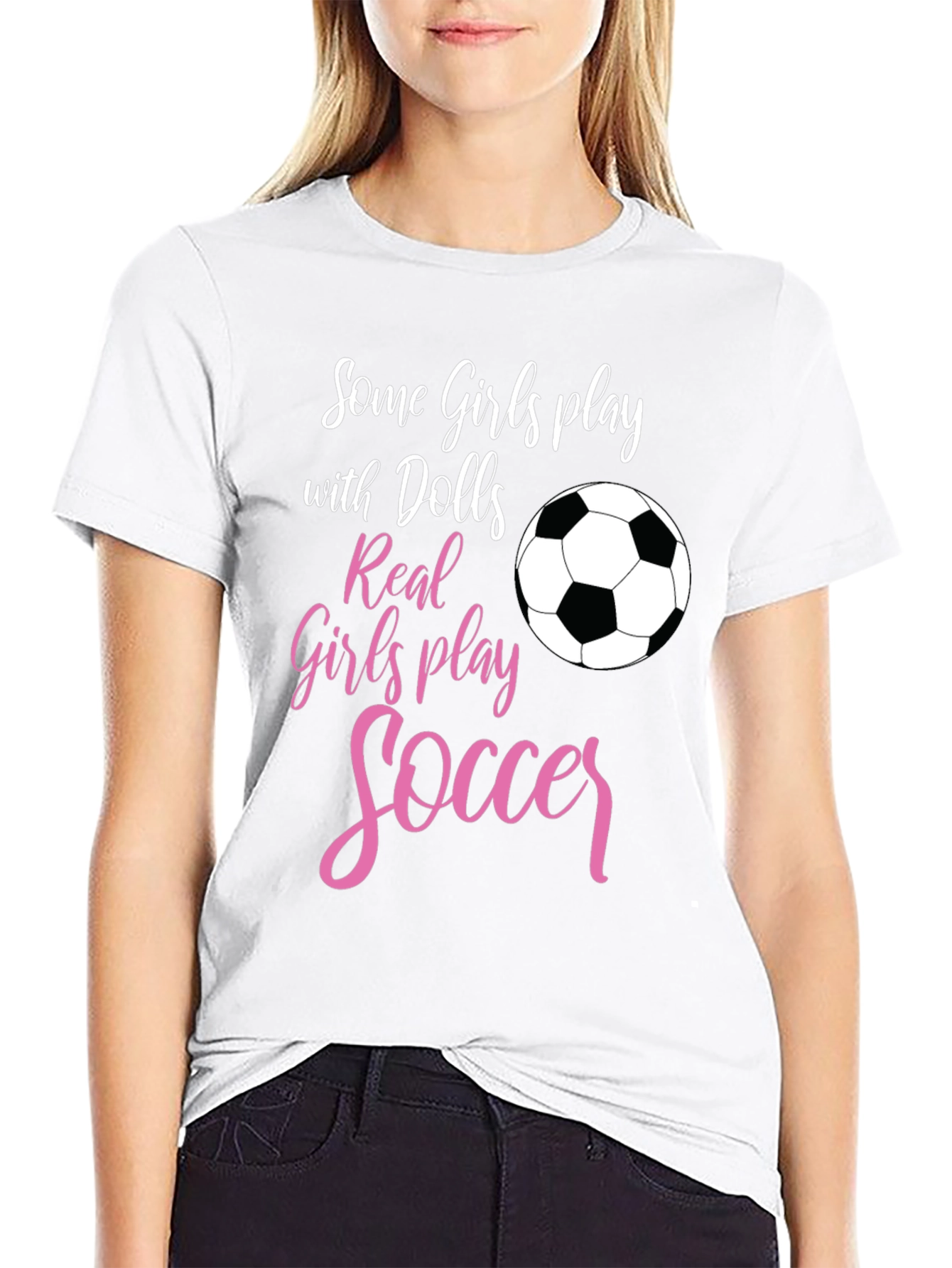Girls Soccer T-Shirt: Dolls vs Soccer