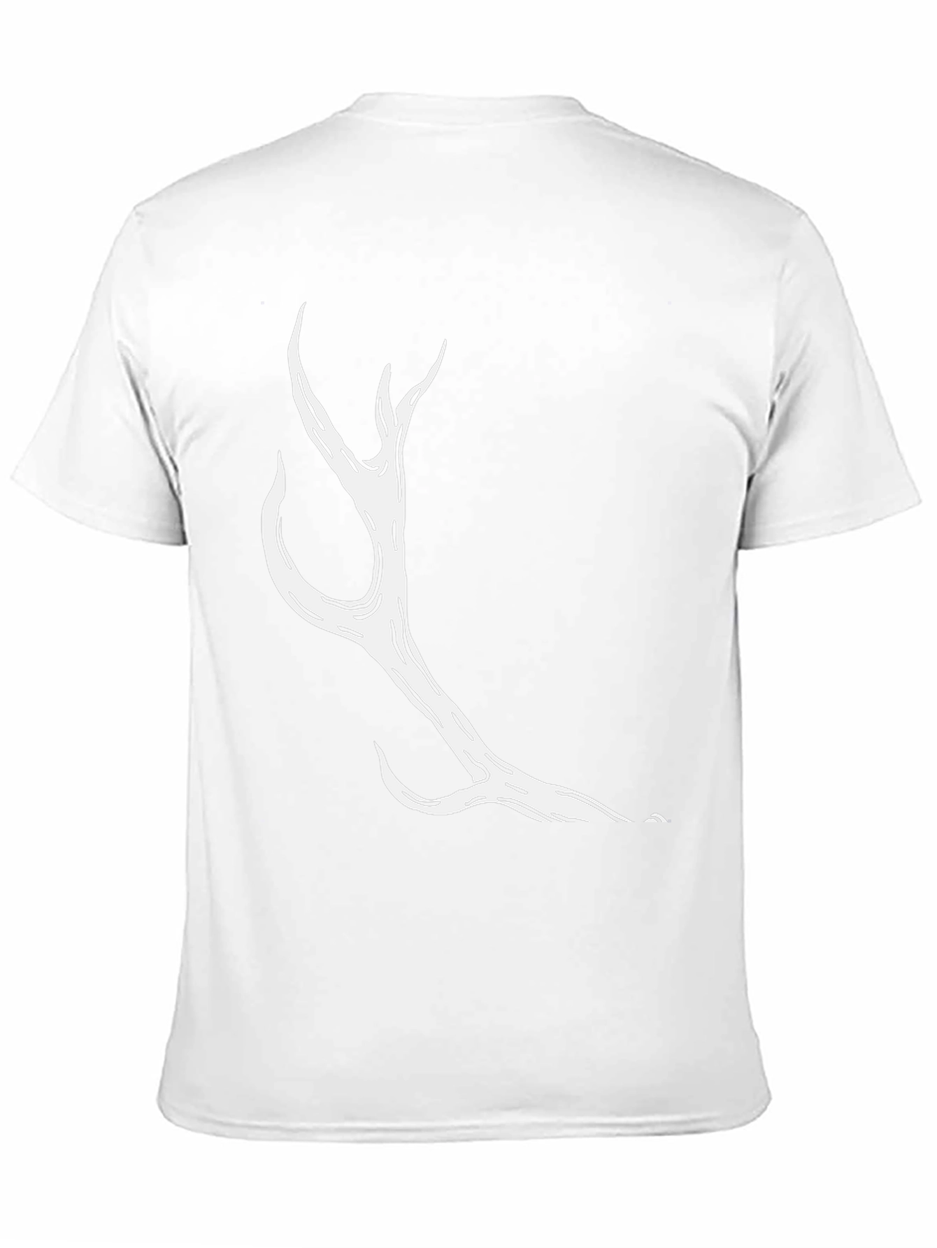 Mens Black T-Shirt with Abstract Antler Design