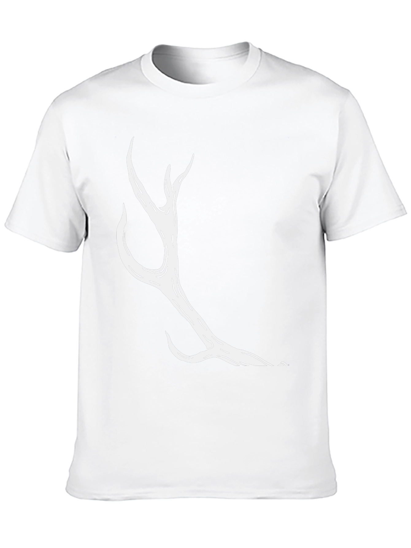 Mens Black T-Shirt with Abstract Antler Design