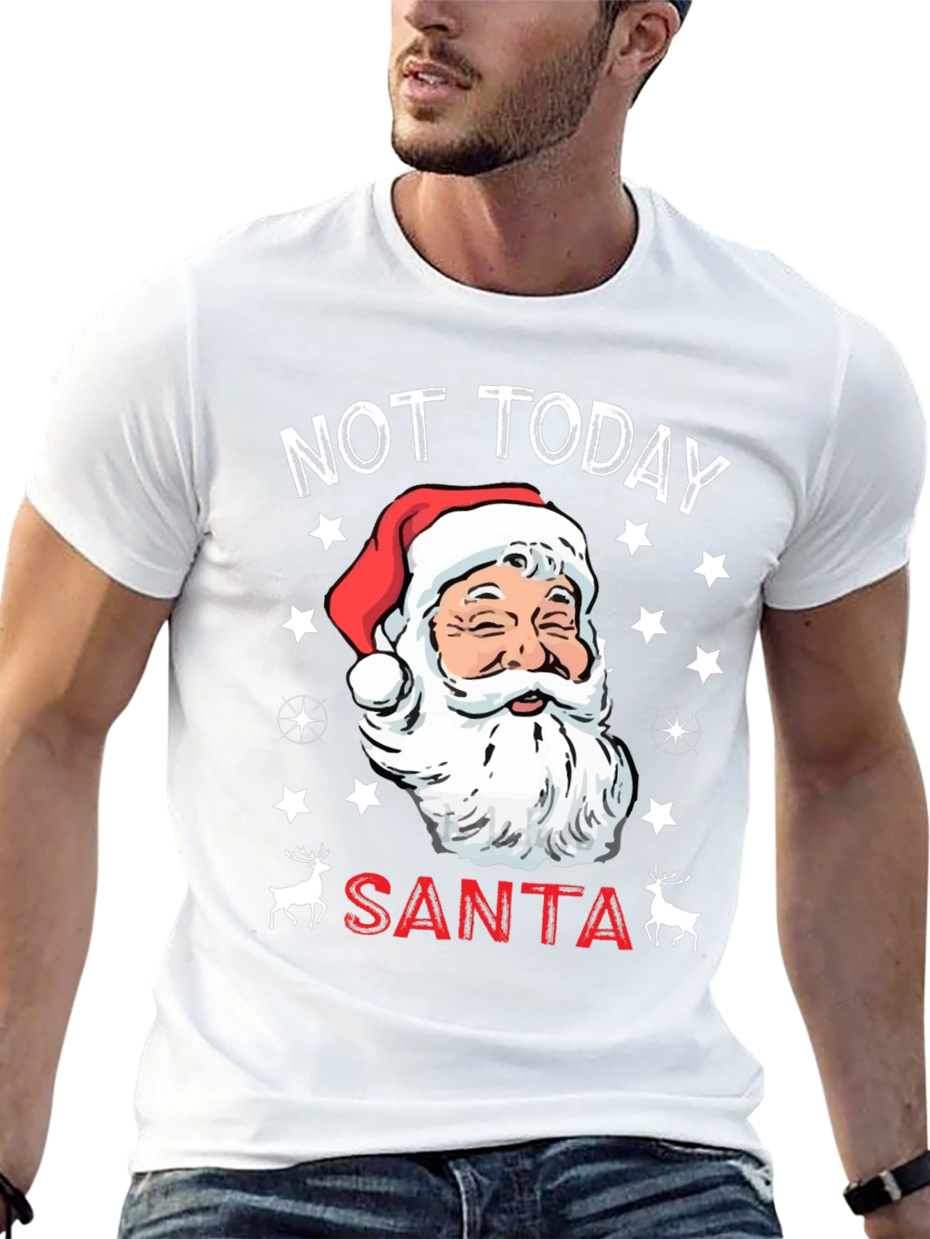 Not Today Santa Christmas Graphic Tee