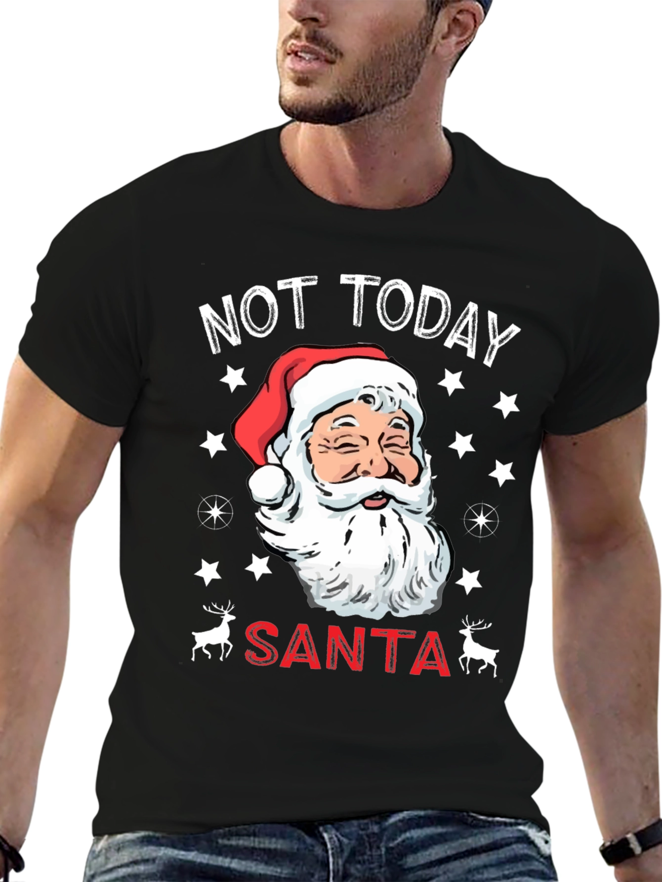 Not Today Santa Christmas Graphic Tee